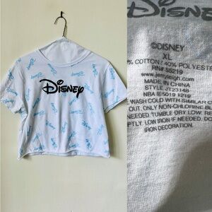 DISNEY Logo Crewneck Cropped T Shirt Size XL